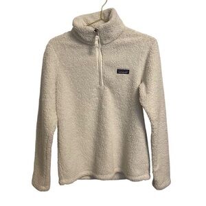 Patagonia Los Gatos 1/4 Zip Teddy Fleece High Pile White Size MED